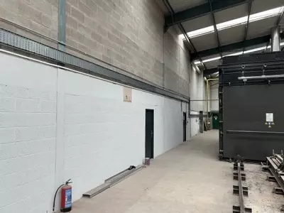 ow-pressure pipework installed as part of the new pressure washing infrastructure. This feed supplies water to the pressure washer systems and forms part of the wider distribution network installed throughout the facility. Routed alongside the high-pressu